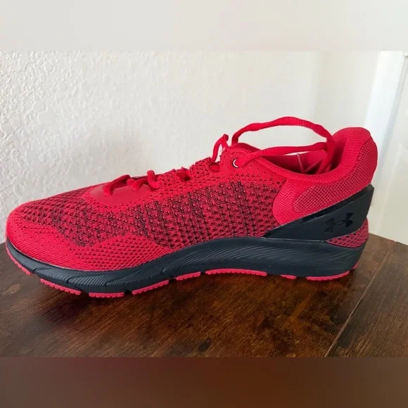 Under Armour Men’s Red and Black Athletic Shoes Size-10.5